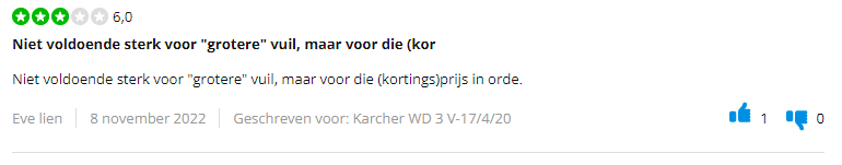 Karcher WD6 gebruikerservaring